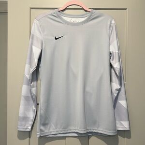 Nike Light Gray Dri-FIT Long Sleeve Athletic Top